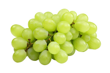 Canvas Print - a collection of fresh green grapes isolated on a transparent background, generative ai