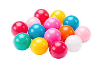 a collection of gumballs isolated on a transparent background, generative ai