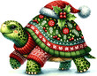 cute turtle wearing christmas jumper