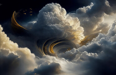 Wall Mural - abstraction is something that is not really an illusion, the sky is gold, a dark background