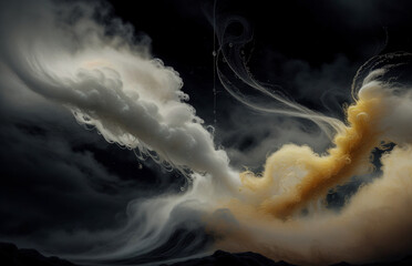 Wall Mural - abstraction is something that is not really an illusion, the sky is gold, a dark background