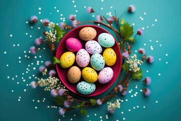 Wall Mural - colorful easter eggs holiday spring design