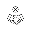 © Holil - thin line handshake ban or bad deal. concept of not solidarity and cheating in teamwork and unprofessional behavior. stroke flat trend modern simple bad deal logotype graphic design isolated on
