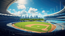 A Stadium With A Baseball Field