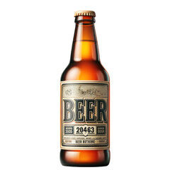 Wall Mural - Beer bottle isolated on white transparent background, png, 