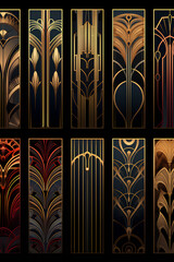 Wall Mural - Elegant Art Deco Patterns with Rich Dark Colors