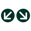 isolated sign round circle arrow diagonal for entrance and exit