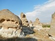 Scenic view of rocky monuments in Cappadocia, Turkey