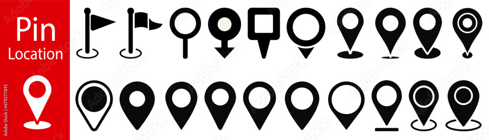 Pin map marker pointer icon. Map pin place marker. Geo Location icon ...