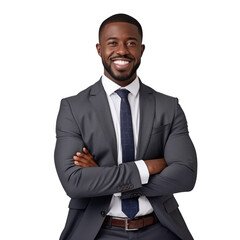 black businessman on the transparent background