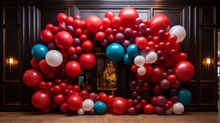 Wall Mural - An eye-catching balloon wall, meticulously crafted to create a striking visual backdrop.