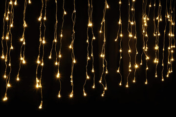 golden holiday glowing backdrop. defocused bokeh background