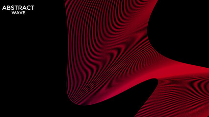 Wall Mural - Abstract red waves background Vector abstract red background wave design