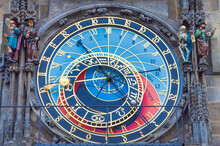 Famous medieval astronomical clock attached to the Old Town Hall Tower. Built in 1410, is the oldest clock in the world still in operation, in Prague, Czech Republic