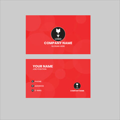  Corporate business card design template illustration red background