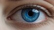 Blue Lens, female human eye extreme macro shot. High quality photo. Ai Generative