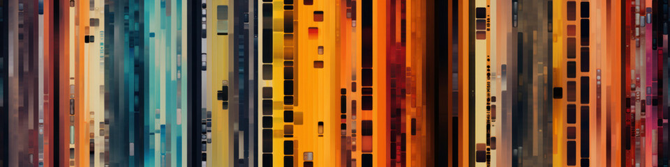 Bar code art, color lines