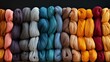 Colorful Wool Handmade Crafts. Yarn and Textile Hobby Background