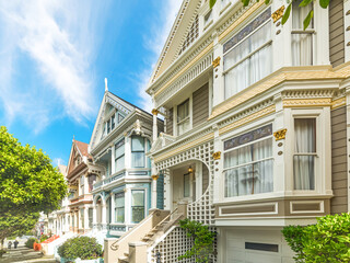 Wall Mural - world famous painted ladies in San Francisco