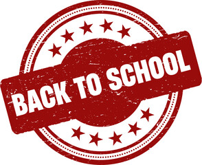 Poster - Back to school round red stamp.