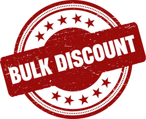 Poster - Bulk discount round red stamp.