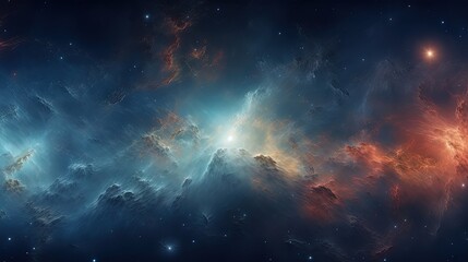 Wall Mural - 360 degree interstellar cloud of dust and gas. space background with nebula and stars. glowing nebul
