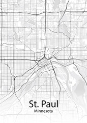 Wall Mural - St. Paul Minnesota minimalist map