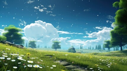 Poster - sunny day and spring space
