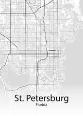 Sticker - St. Petersburg Florida minimalist map