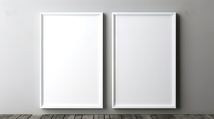 Aufkleber - Two blank picture frame mockups on a wall. Vertical orientation. Artwork templates in interior design