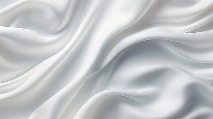 Poster - Closeup of rippled white silk fabric