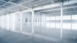 © HN Works - Industrial building or modern factory for manufacturing production plant or large warehouse, Polished concrete floor clean condition and space for industry product display or industry background.