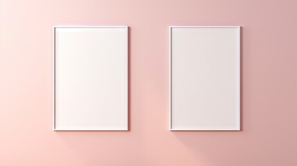 Aufkleber - Two blank picture frame mockups on a wall. Vertical orientation. Artwork templates in interior design