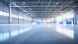 © HN Works - Industrial building or modern factory for manufacturing production plant or large warehouse, Polished concrete floor clean condition and space for industry product display or industry background.