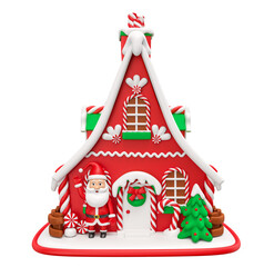 Wall Mural - Gingerbread house christmas in 3d render illustration