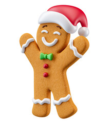 Wall Mural - Gingerbread cookie for christmas in 3d render illustration