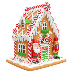 Wall Mural - Gingerbread house christmas in 3d render illustration