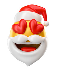 Wall Mural - Santa Claus Emoji in love 3d render in 3d render illustration