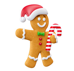 Wall Mural - gingerbread cookie for christmas in 3d render illustration