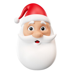 Wall Mural - Surprised Santa Claus Face in 3d render illustration