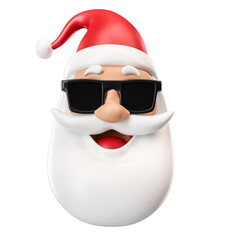 Wall Mural - Santa Claus face with black glasses in 3d render illustration