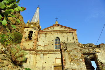 Wall Mural - church of the saints apostles peter and paul pentedattilo calabria italy