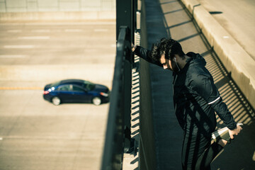 Sticker - Man Stretching During an Urban Outdoor Workout