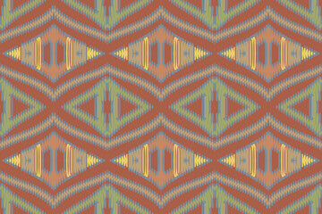 Wall Mural - Ikat Seamless Geometric ethnic oriental seamless pattern traditional Design for background,carpet,wallpaper,clothing,wrapping,Batik,fabric,Vector illustration. embroidery style.