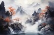 Watercolors of Japanese landscapes