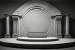 View of podium in monochrome palette AI generated illustration