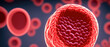 Blut, sich zersetzende sterbende rote Blutkörperchen, medizinische Nahaufnahme, Blutkrebs und Zellen im Endstadium Stufe 4 Krebs human biologische Forschung und Pharmazie mikroskopisch Gesundheit