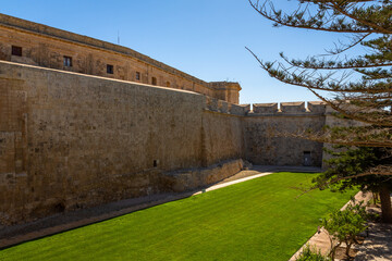 detailed exposure of mdina architecture. mdina is one of europe's finest examples of an ancient wall