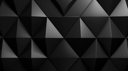 Poster - black abstract geometric background with polygons