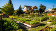 An urban community garden where neighbors collectively grow vegetables.
